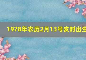 1978年农历2月13号亥时出生