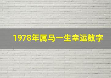 1978年属马一生幸运数字