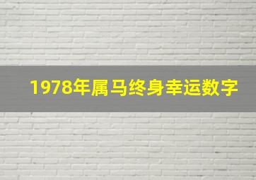 1978年属马终身幸运数字