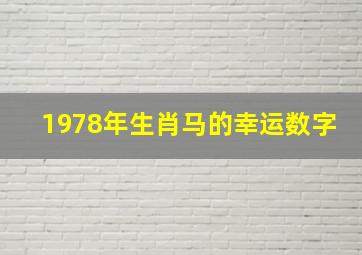 1978年生肖马的幸运数字