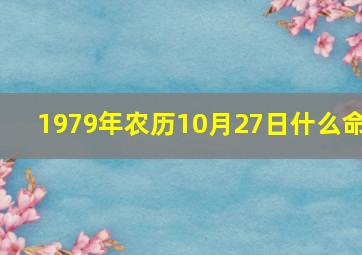 1979年农历10月27日什么命