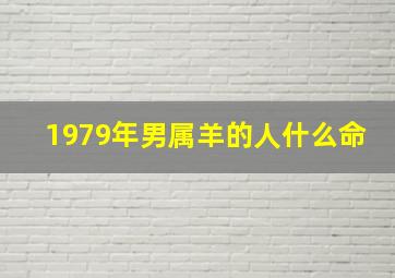 1979年男属羊的人什么命