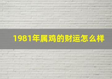 1981年属鸡的财运怎么样