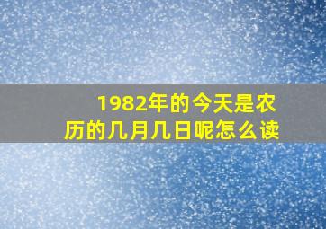 1982年的今天是农历的几月几日呢怎么读