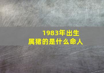 1983年出生属猪的是什么命人