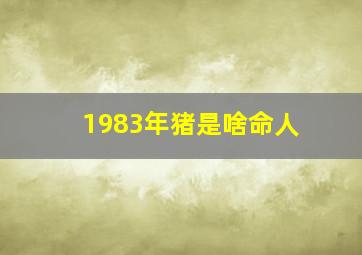 1983年猪是啥命人