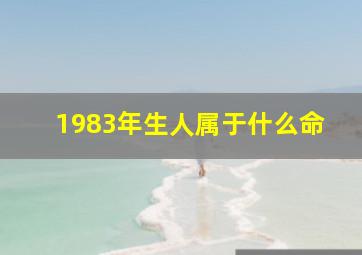 1983年生人属于什么命