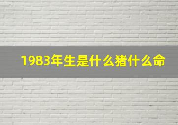 1983年生是什么猪什么命