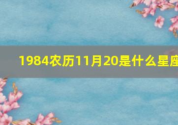 1984农历11月20是什么星座