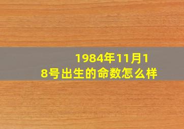 1984年11月18号出生的命数怎么样