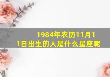 1984年农历11月11日出生的人是什么星座呢