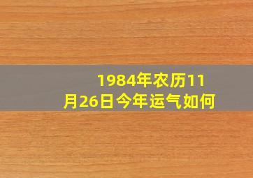 1984年农历11月26日今年运气如何