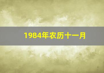 1984年农历十一月