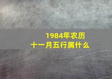 1984年农历十一月五行属什么