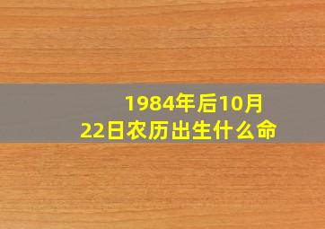 1984年后10月22日农历出生什么命