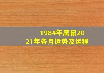 1984年属鼠2021年各月运势及运程