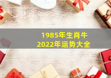 1985年生肖牛2022年运势大全