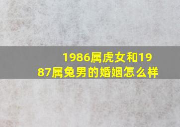 1986属虎女和1987属兔男的婚姻怎么样