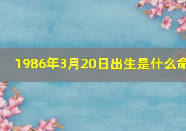 1986年3月20日出生是什么命