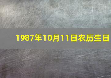 1987年10月11日农历生日