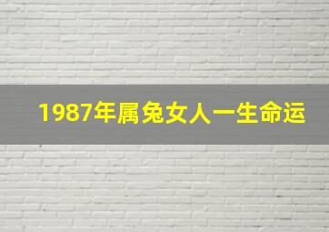 1987年属兔女人一生命运