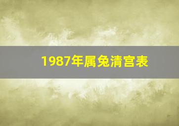 1987年属兔清宫表