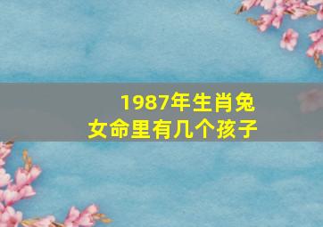 1987年生肖兔女命里有几个孩子