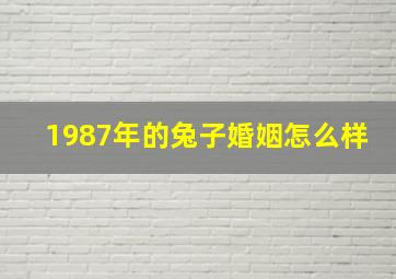 1987年的兔子婚姻怎么样