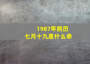 1987年阴历七月十九是什么命