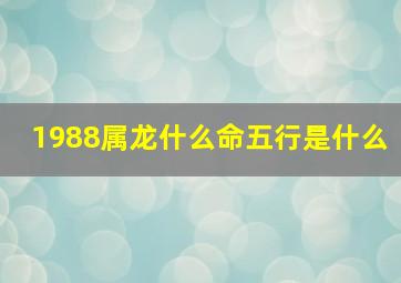 1988属龙什么命五行是什么