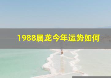 1988属龙今年运势如何