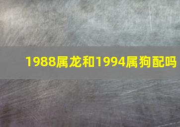 1988属龙和1994属狗配吗