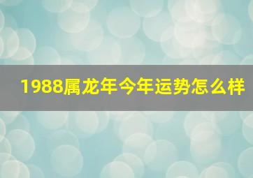 1988属龙年今年运势怎么样