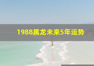 1988属龙未来5年运势