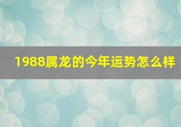 1988属龙的今年运势怎么样