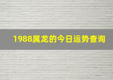 1988属龙的今日运势查询