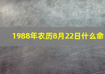 1988年农历8月22日什么命