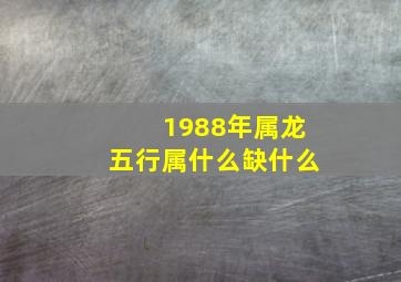 1988年属龙五行属什么缺什么