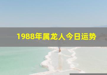 1988年属龙人今日运势