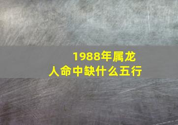 1988年属龙人命中缺什么五行