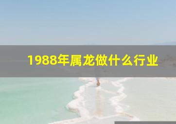 1988年属龙做什么行业