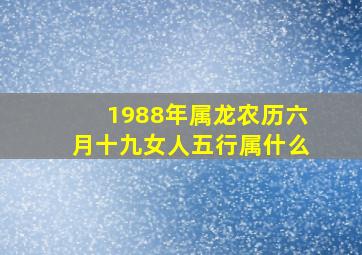 1988年属龙农历六月十九女人五行属什么