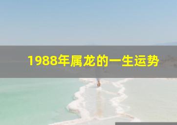 1988年属龙的一生运势