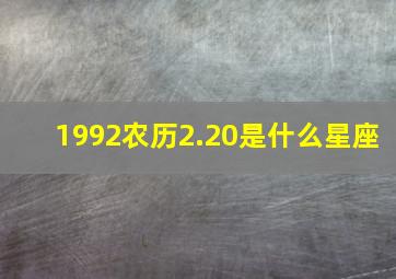 1992农历2.20是什么星座