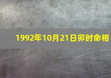 1992年10月21日卯时命相