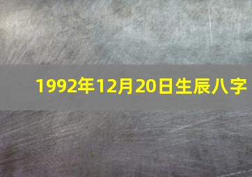 1992年12月20日生辰八字