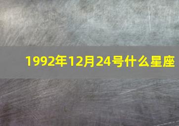 1992年12月24号什么星座