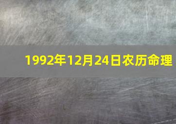 1992年12月24日农历命理