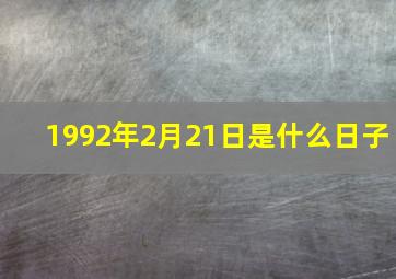 1992年2月21日是什么日子