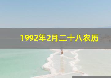 1992年2月二十八农历